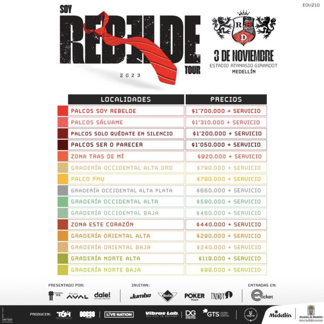 Boletas para RBD salen a preventa desde mañana