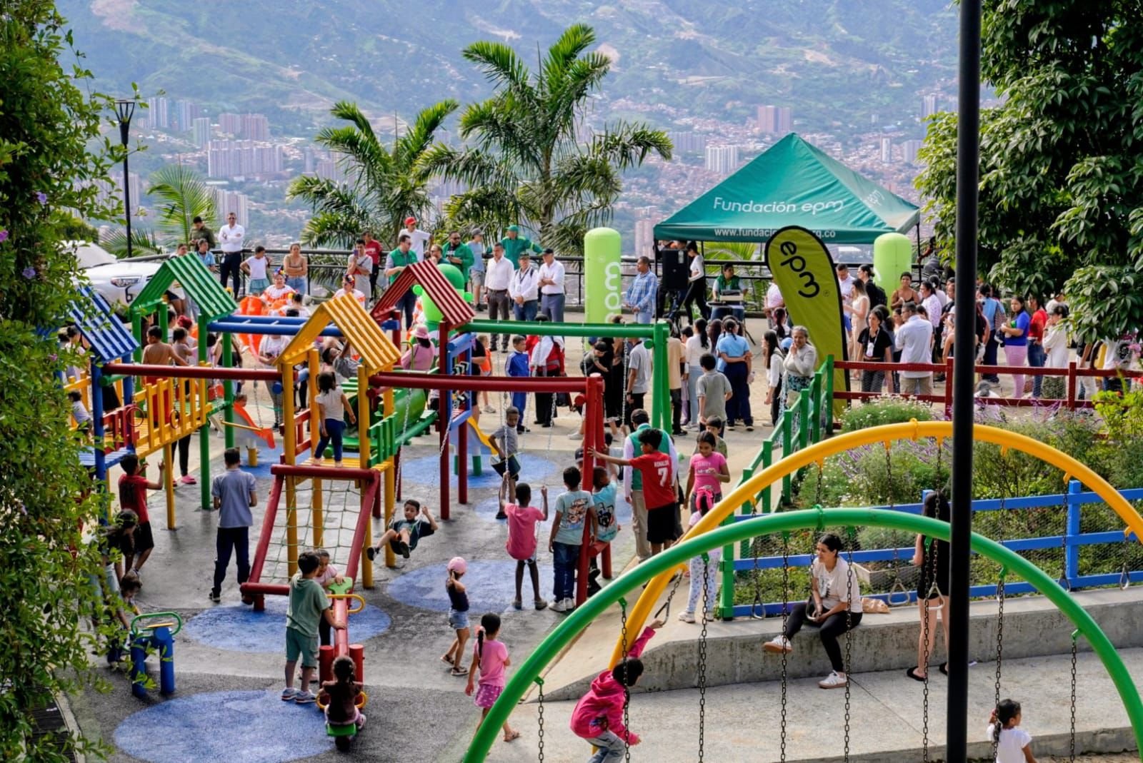 EPM convirtió residuos en un parque infantil para niños